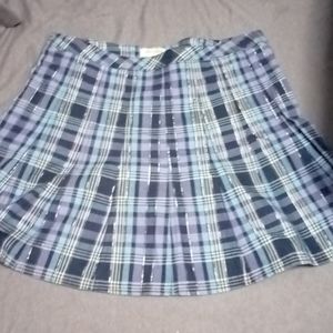 Girls blue purple plaid skirt size 16